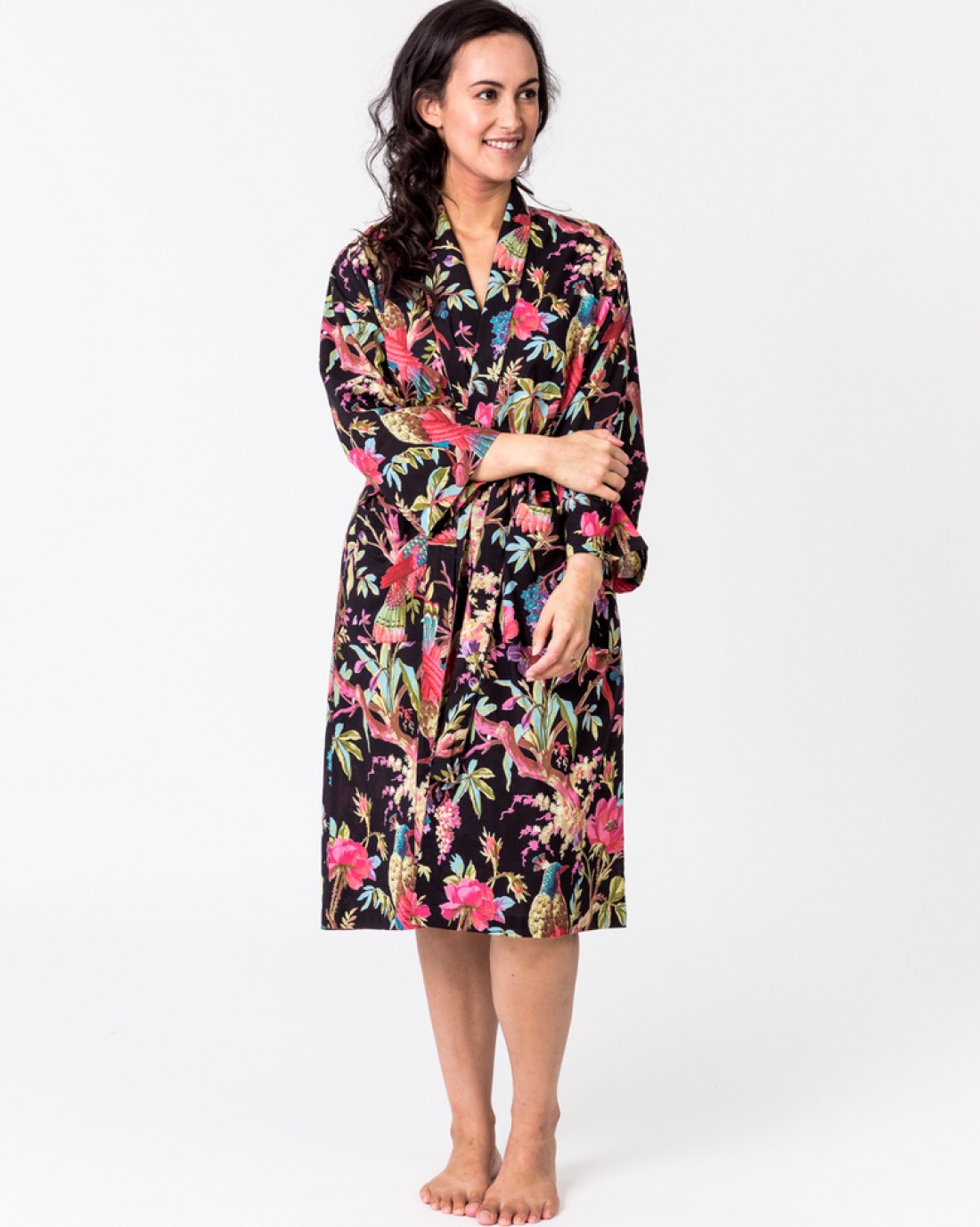 Floressents - Black Paradise Print Kimono