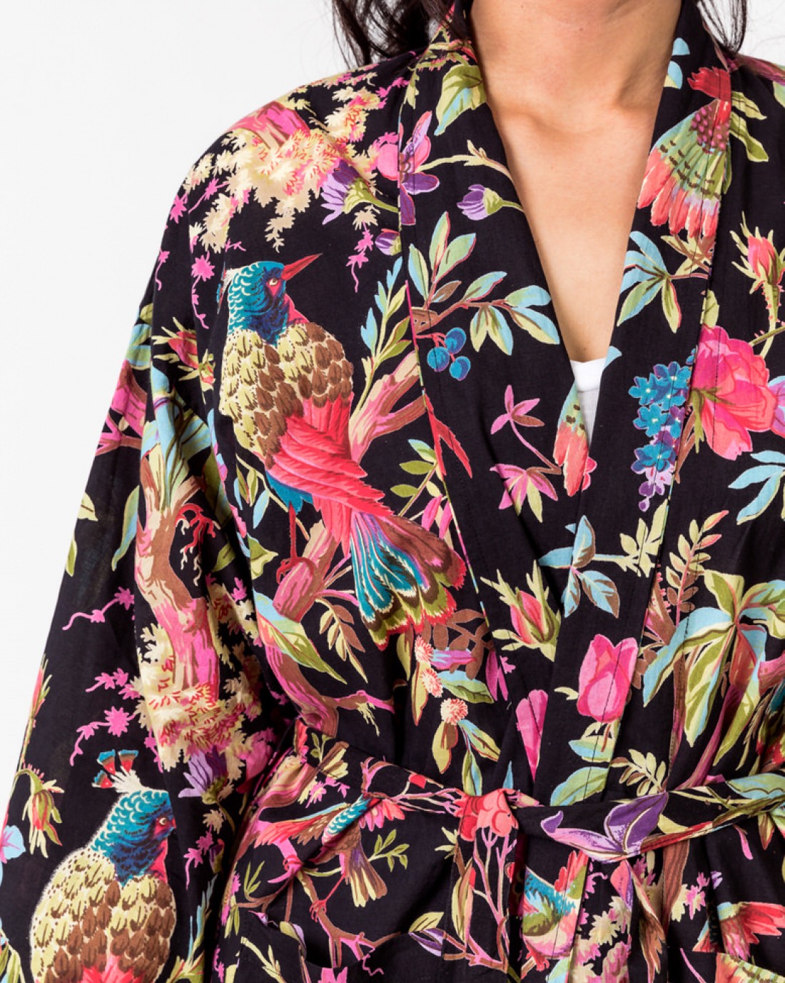 Floressents - Black Paradise Print Kimono - Image 3