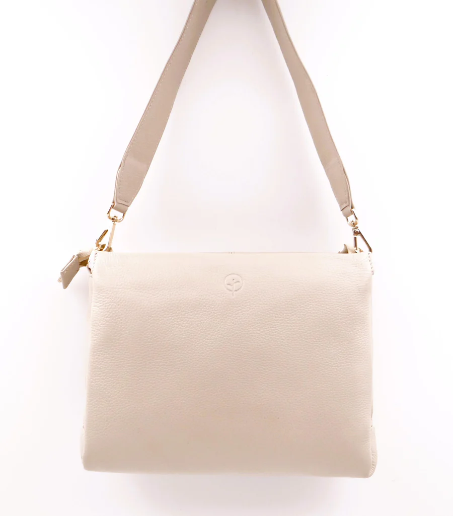 Cross Body Bag w Shoulder Strap-Wild Oat - Second Nature Leather - Image 6