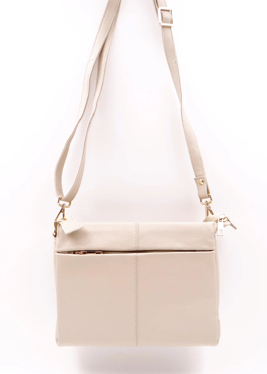 Cross Body Bag w Shoulder Strap-Wild Oat - Second Nature Leather - Image 5