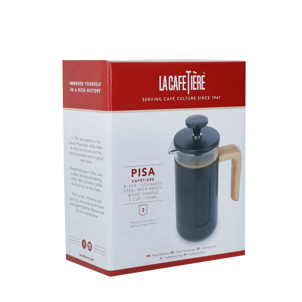 Pisa Coffee Plunger - Black - La Cafetiere - Image 4