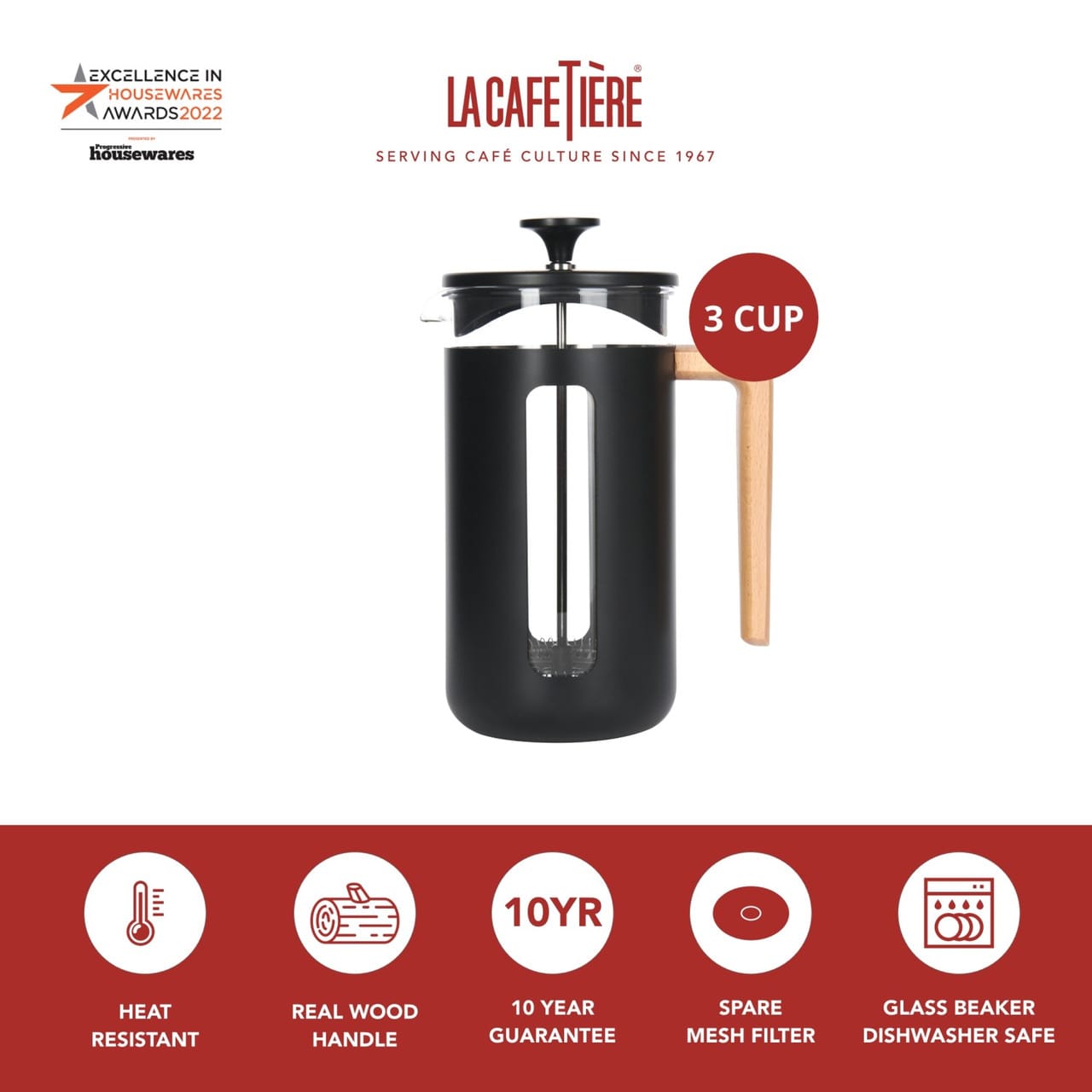 Pisa Coffee Plunger - Black - La Cafetiere - Image 3